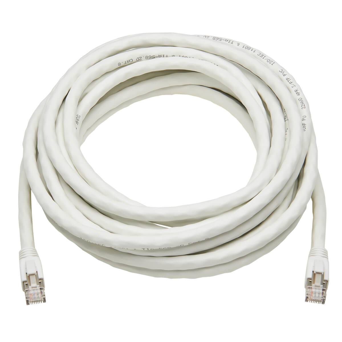 Rca Informatique - image du produit : CAT8 25G/40G-CERT SNAGLESS CBL S/FTP RJ45 M/M POE WHT 7.62M