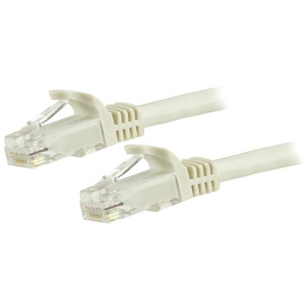 Rca Informatique - image du produit : 1.5 M CAT6 CABLE WHITE SNAGLESS - 24 AWG COPPER WIRE