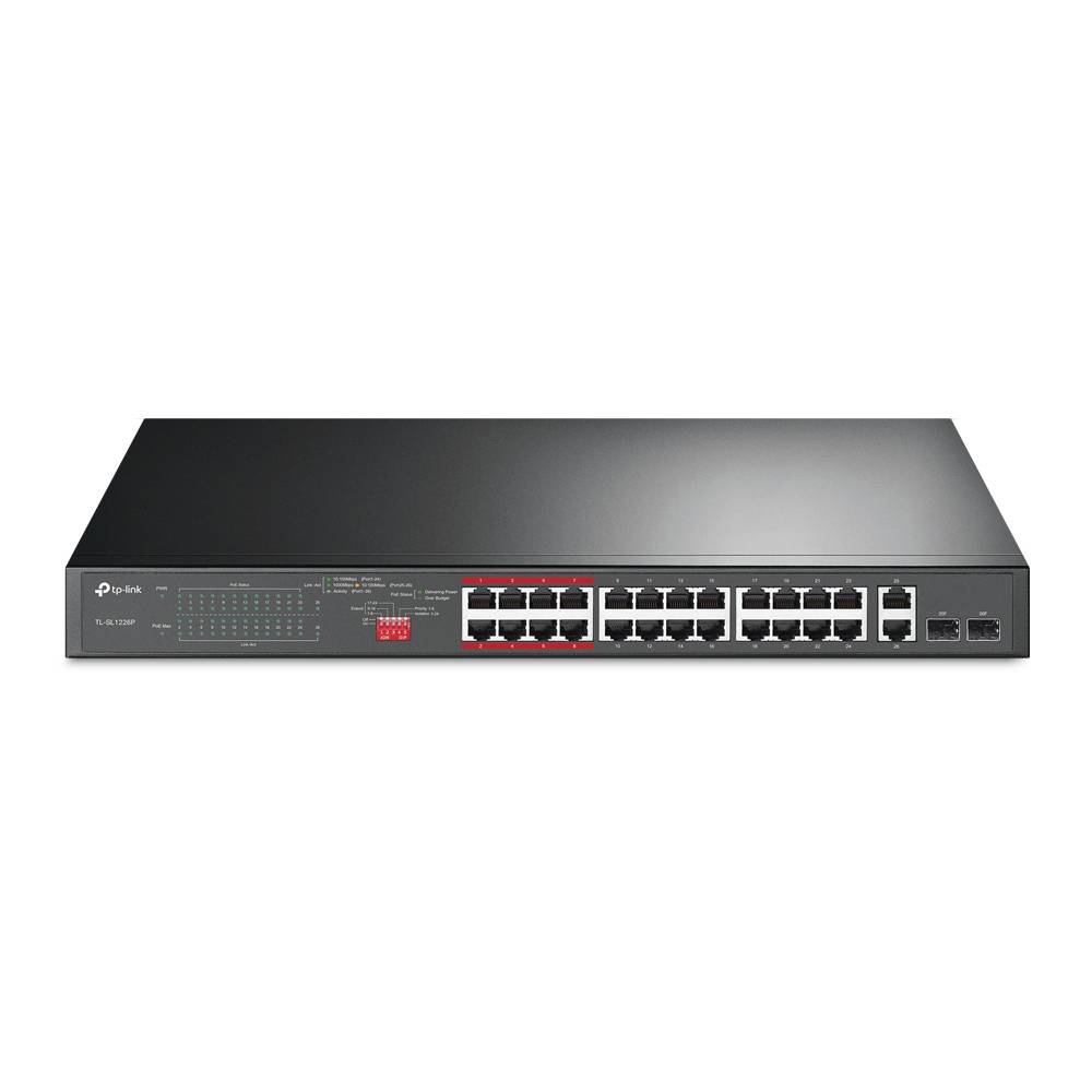 Rca Informatique - Image du produit : 26-PORT FE POE+ SWITCH 802.3AT/AF 250W POE POWER 1U