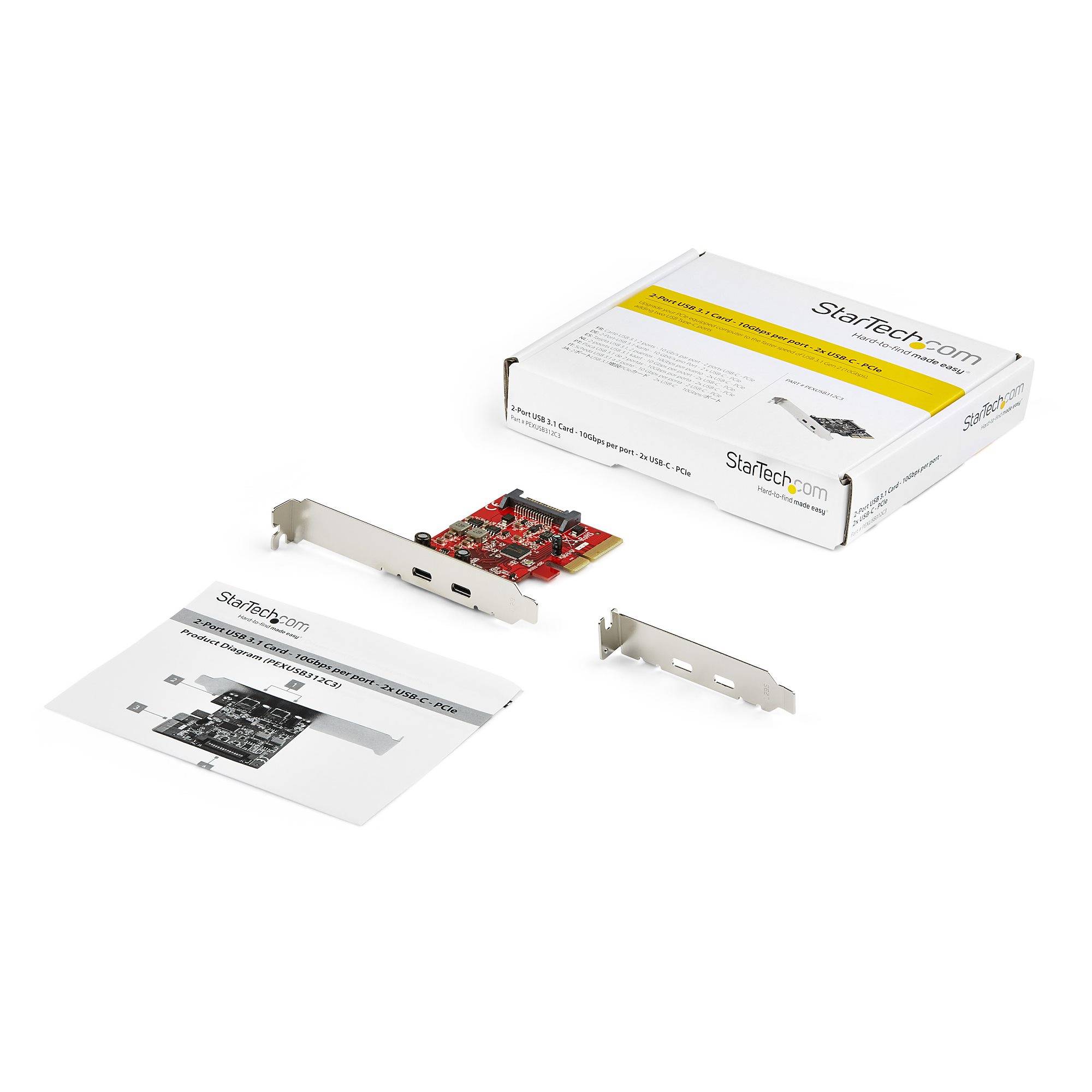 Rca Informatique - image du produit : 2 PORT PCIE USB 3.1 GEN 2 CARD UP TO 10GBPS - PCIE GEN 3 X4