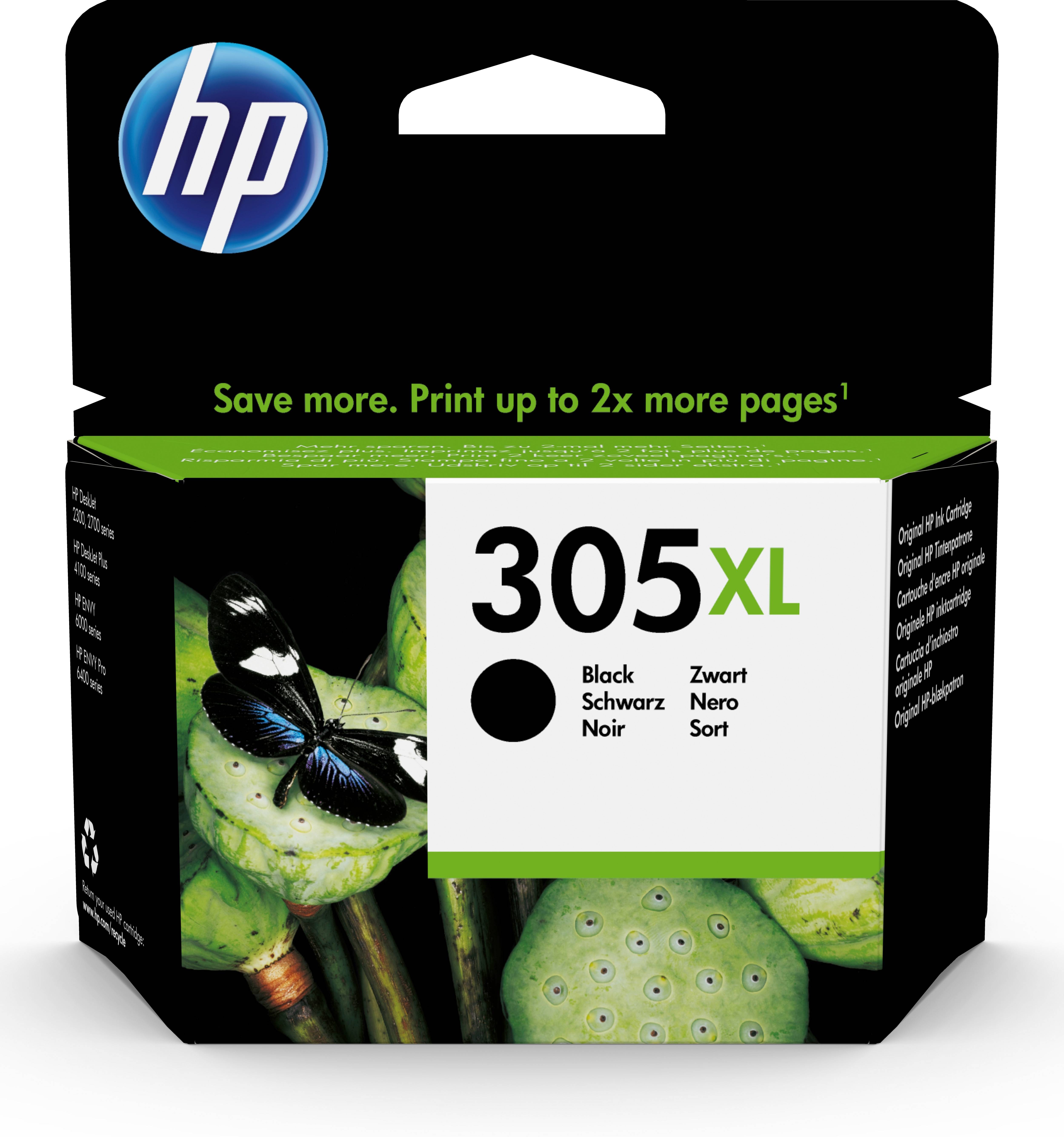 Rca Informatique - Image du produit : HP 305XL HIGH YIELD BLACK ORIGINAL INK CARTRIDGE