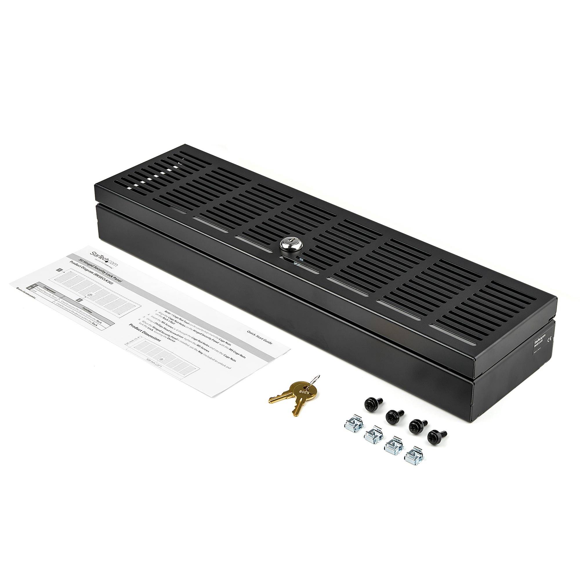 Rca Informatique - image du produit : 3U RACK-MOUNT SECURITY COVER - HINGED - LOCKING WITH KEY