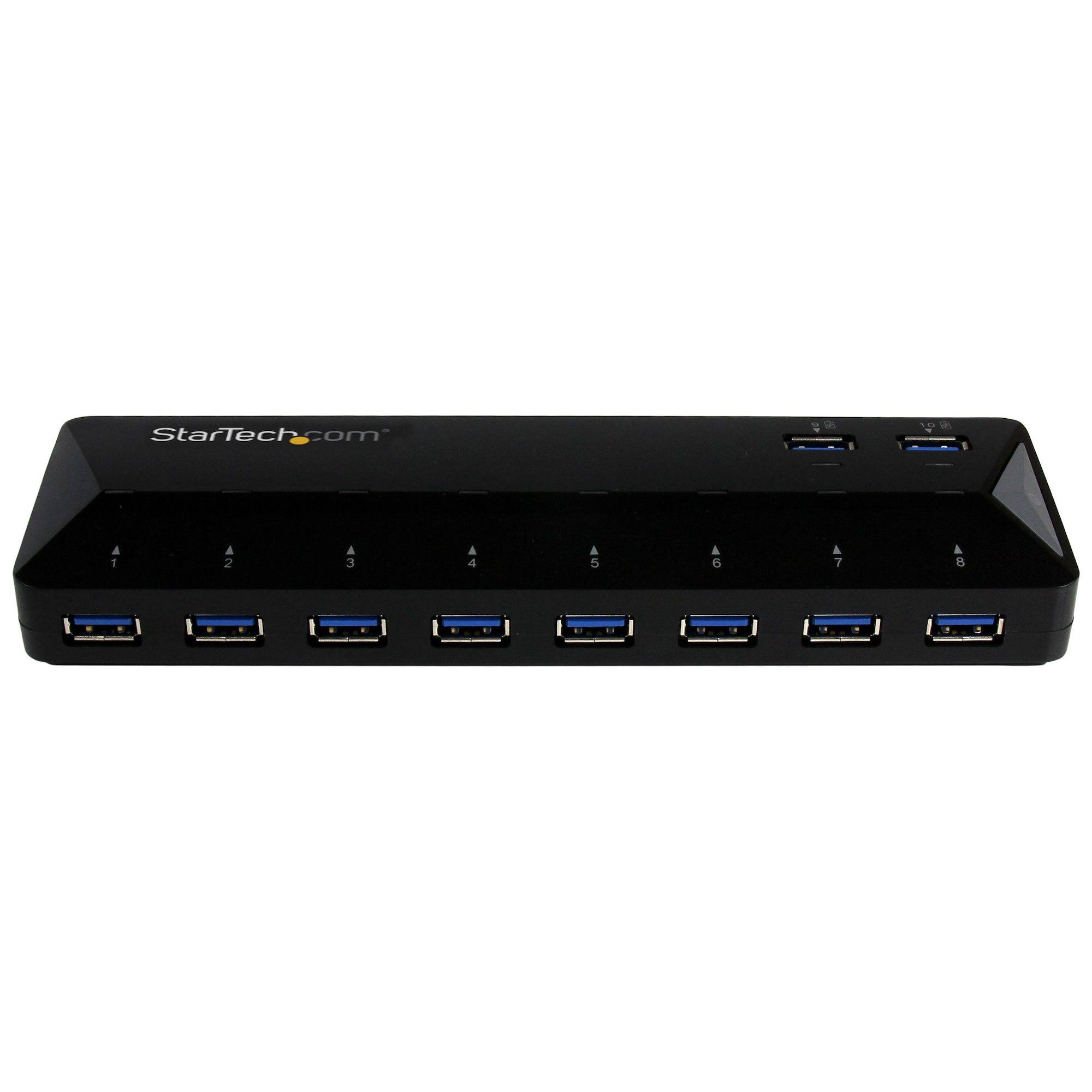 Rca Informatique - image du produit : HUB USB 3.0 A 10 PORTS AVEC 2 PORTS DE CHARGE RAPIDE 15 A