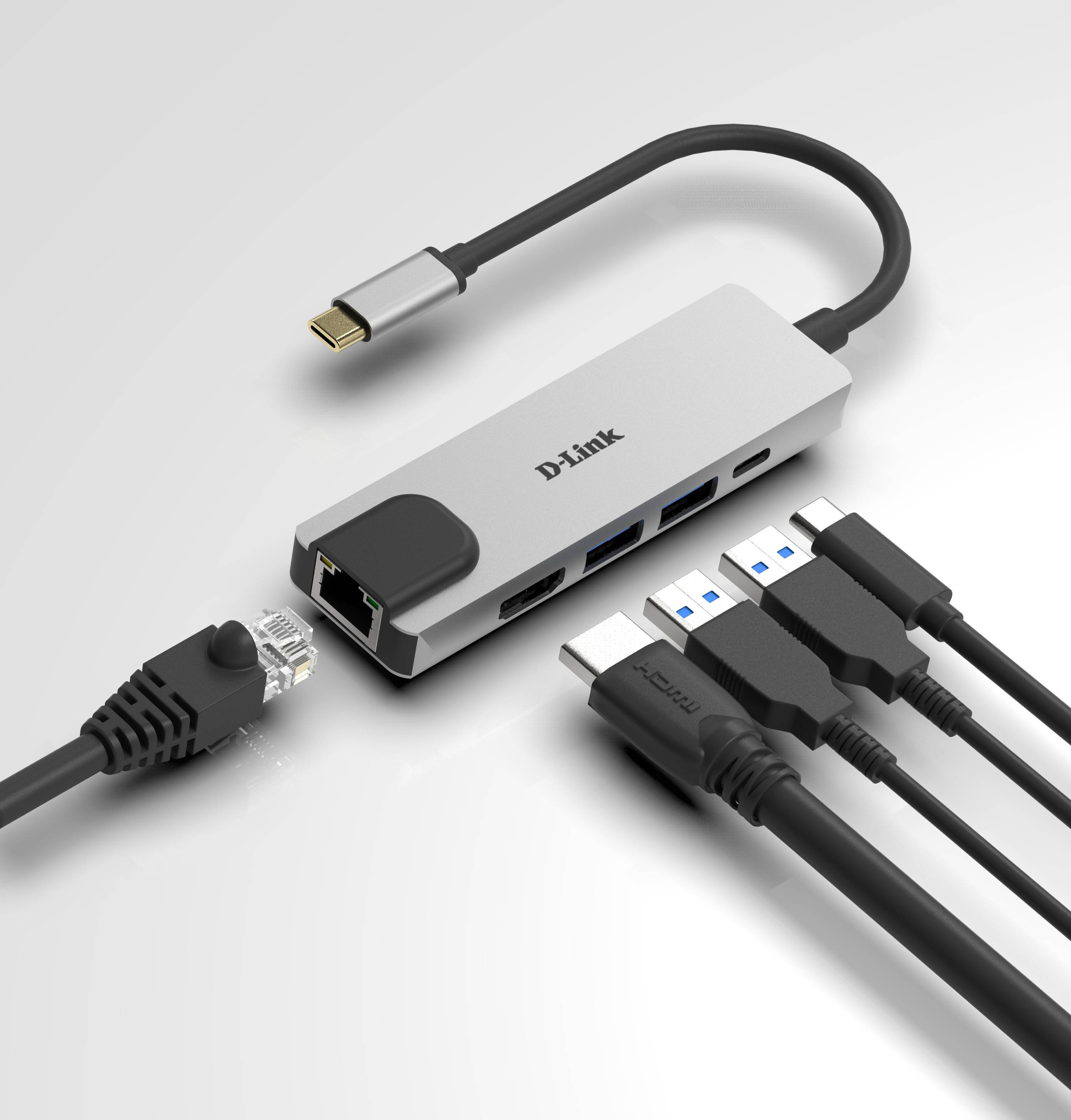 Rca Informatique - image du produit : 5-IN-1 USB-C HUB WITH HDMI ETHERNET AND POWER DELIVERY