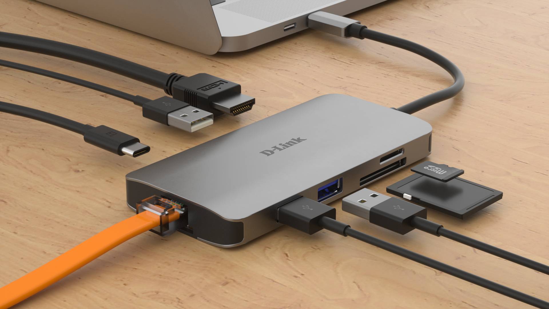Rca Informatique - image du produit : 8-IN-1 USB-C HUB WITH HDMI ETHERNET/CARD READER/PDELIVERY