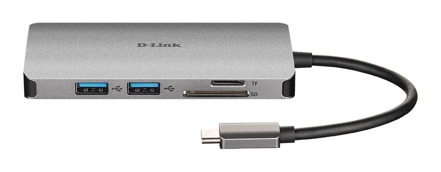 Rca Informatique - image du produit : 8-IN-1 USB-C HUB WITH HDMI ETHERNET/CARD READER/PDELIVERY