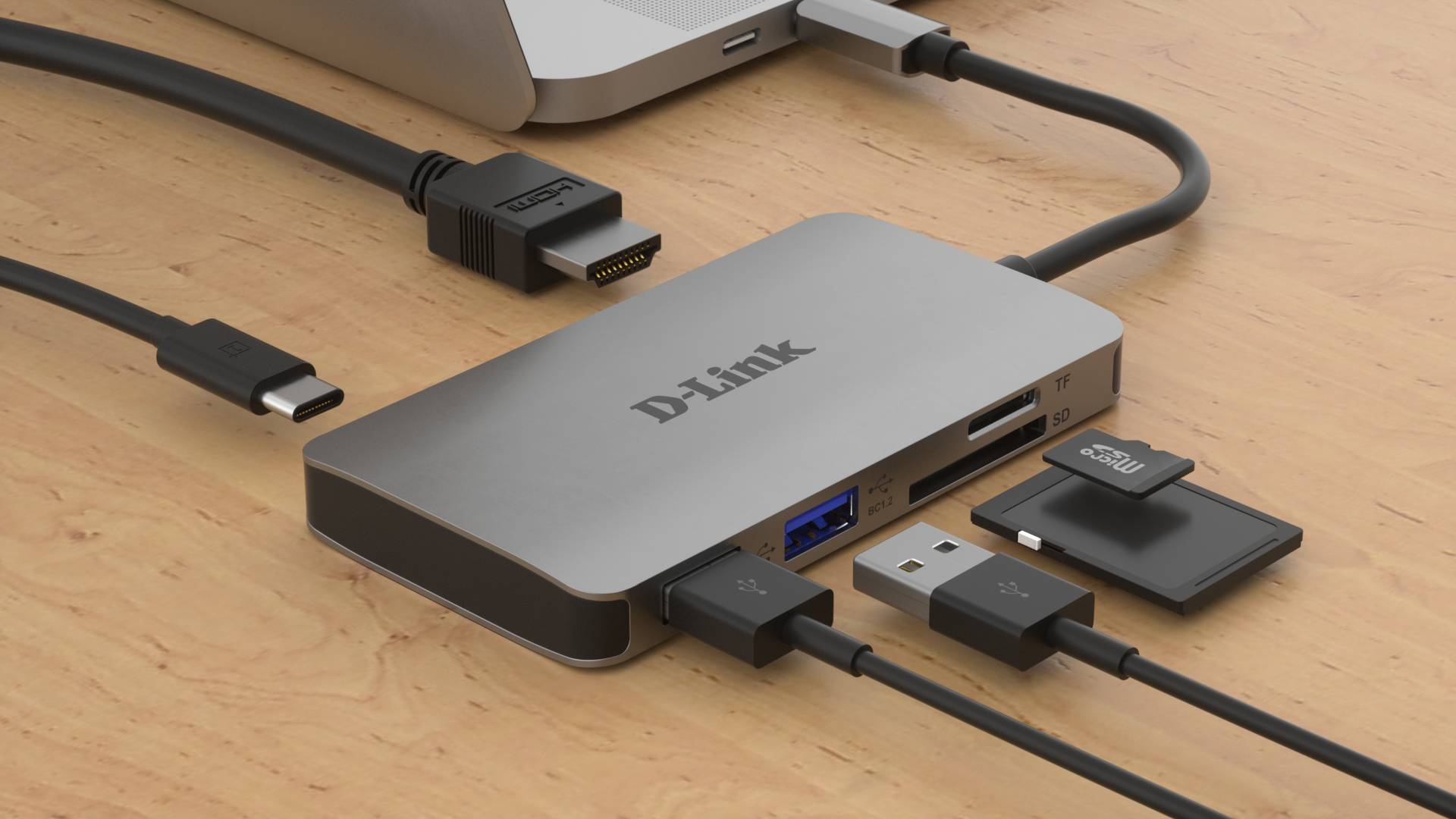 Rca Informatique - image du produit : 6-IN-1 USB-C HUB WITH HDMI CARD READER/POWER DELIVERY