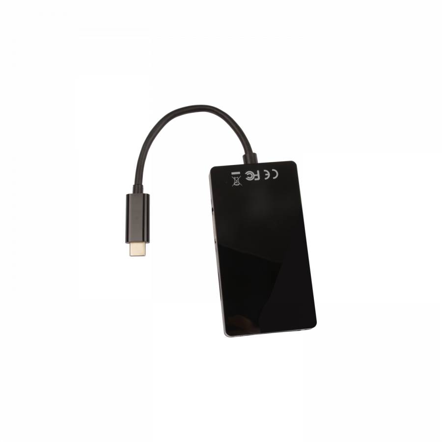 Rca Informatique - image du produit : USB-C TO 3 IN 1 VIDEO ADAPTER VGA DVI HDMI 9GBPS 4K 30HZ UHD