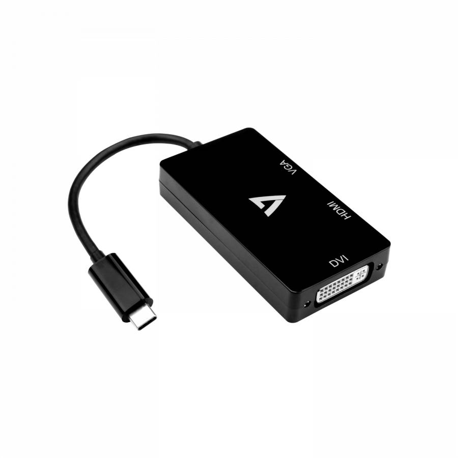 Rca Informatique - Image du produit : USB-C TO 3 IN 1 VIDEO ADAPTER VGA DVI HDMI 9GBPS 4K 30HZ UHD