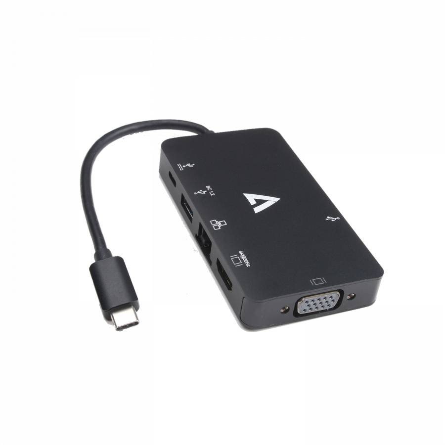 Rca Informatique - Image du produit : USB-C VIDEO  ETHERNET ADAPTER USB-C-USBAX2 USB-C HDMI VGA RJ45