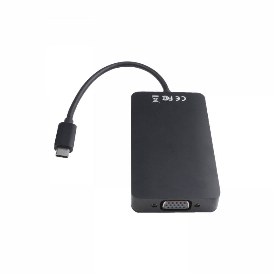 Rca Informatique - image du produit : USB-C VIDEO  ETHERNET ADAPTER USB-C-USBAX2 USB-C HDMI VGA RJ45