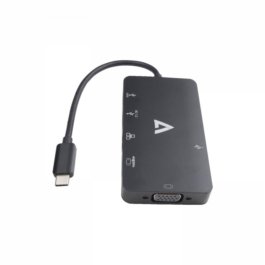 Rca Informatique - image du produit : USB-C VIDEO  ETHERNET ADAPTER USB-C-USBAX2 USB-C HDMI VGA RJ45