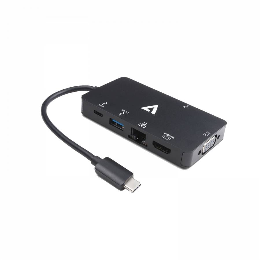 Rca Informatique - image du produit : USB-C VIDEO  ETHERNET ADAPTER USB-C-USBAX2 USB-C HDMI VGA RJ45