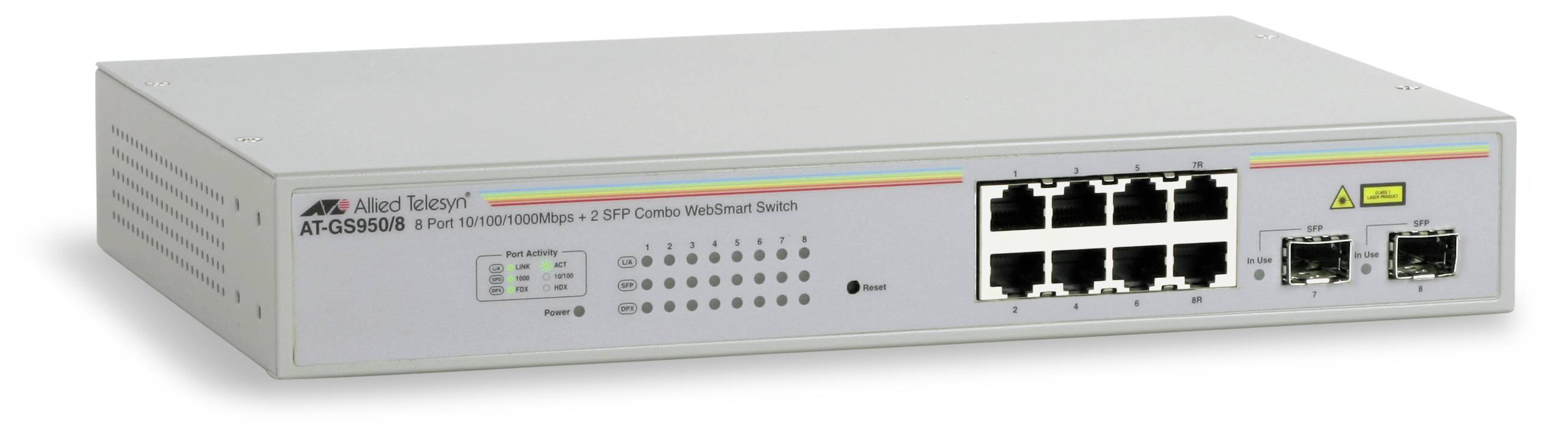 Rca Informatique - Image du produit : WEB SMART SWITCH 8-PORT 10/100/1000TX W/ 2 SFP BAYS