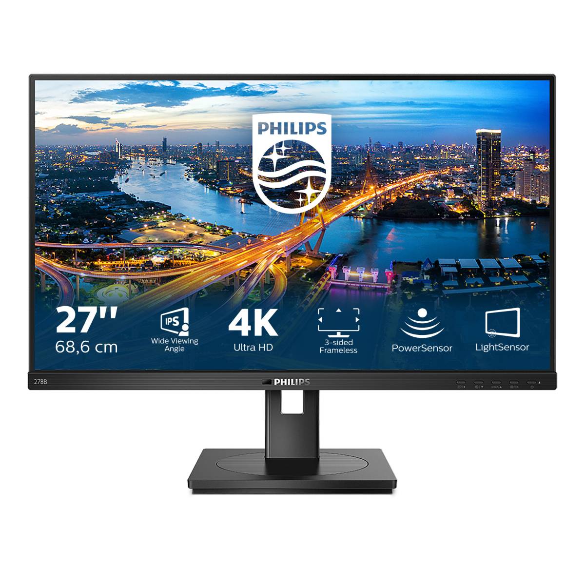 Rca Informatique - Image du produit : 278B1/00 27IN IPS 4K UHD 350CD 4MS/2HDMI/DP/4USB 3.2/USB-B/HAS