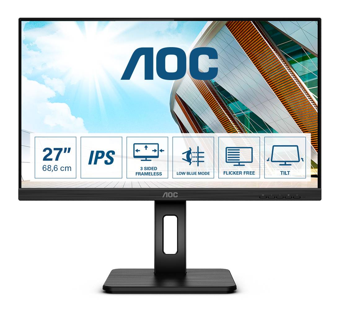 Rca Informatique - image du produit : 27P2Q 27IN IPS FHD 300CD/4MS/HDMI/VGA/DP/4USB 3.2/H