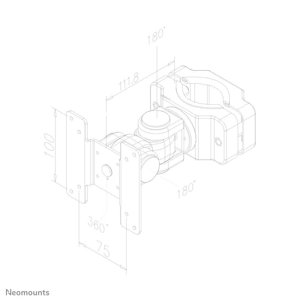 Rca Informatique - image du produit : SUPPORT BASCULANT ET TOURNANT LCD/LED/TFT JUSQU 24IN