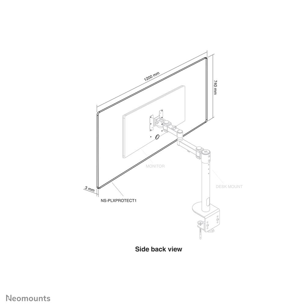 Rca Informatique - image du produit : TRANSPARENT PROTECTION SCREEN FOR SINGLE MONITOR USE 0-32IN