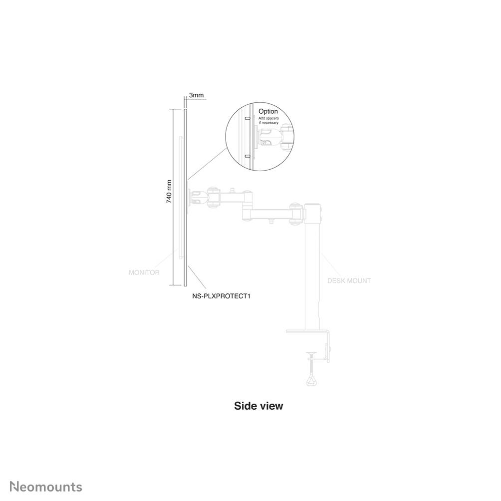 Rca Informatique - image du produit : TRANSPARENT PROTECTION SCREEN FOR SINGLE MONITOR USE 0-32IN