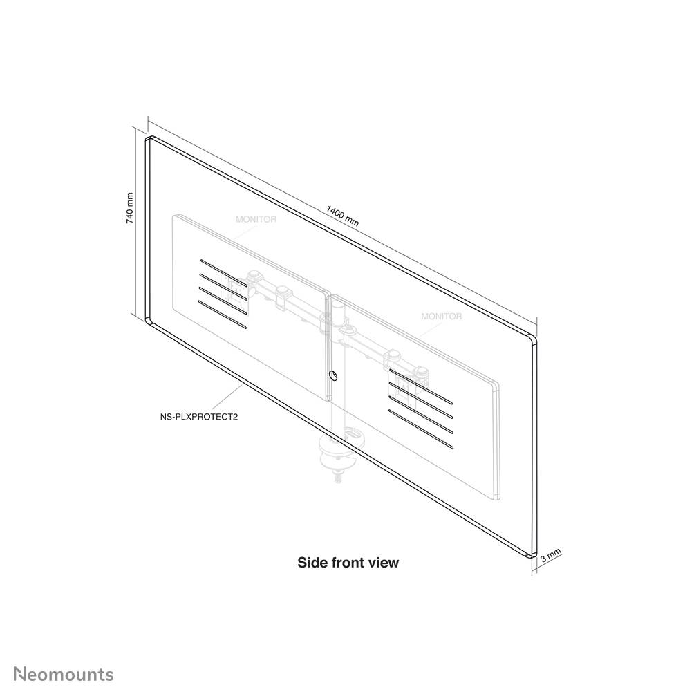 Rca Informatique - image du produit : TRANSPARENT PROTECTION SCREEN FOR DUAL MONITOR USE 22-27IN