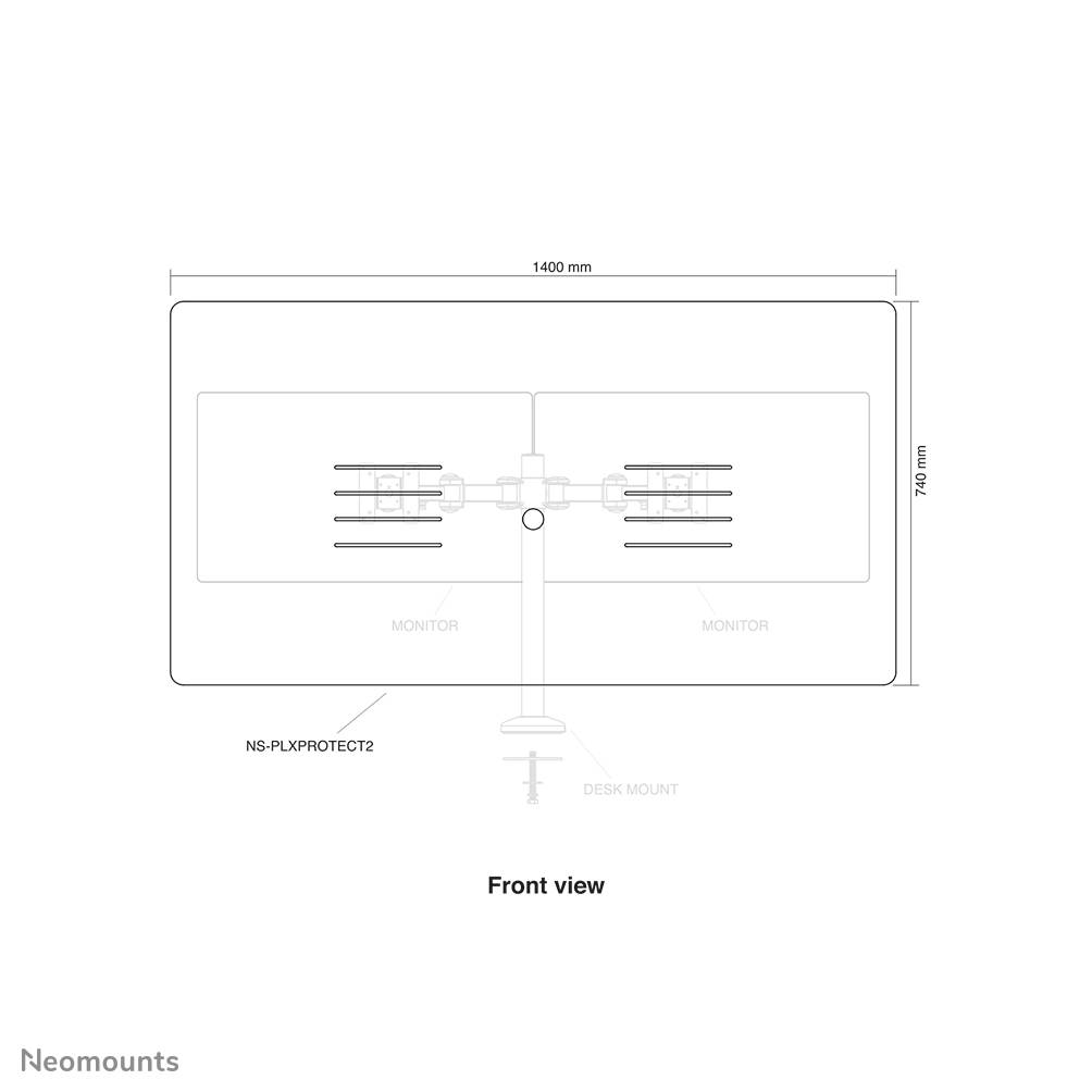 Rca Informatique - image du produit : TRANSPARENT PROTECTION SCREEN FOR DUAL MONITOR USE 22-27IN