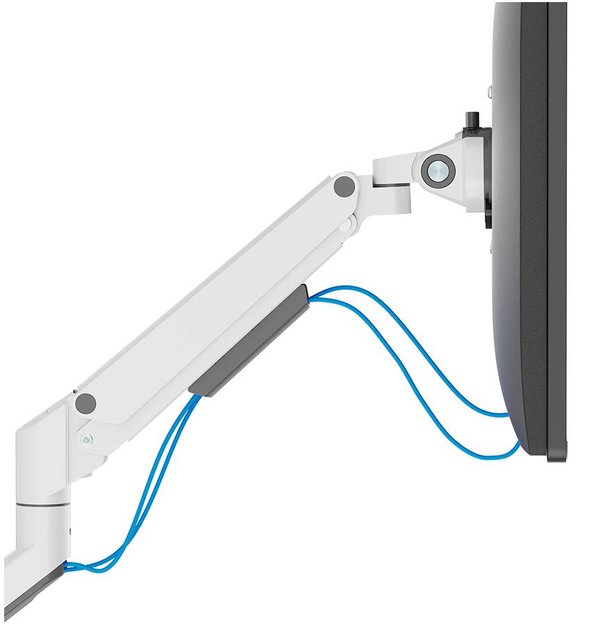 Rca Informatique - image du produit : NEXT SLIM DESK MOUNT SINGLE DISPLAY TOPFIX CLAMP/GROMM WHITE