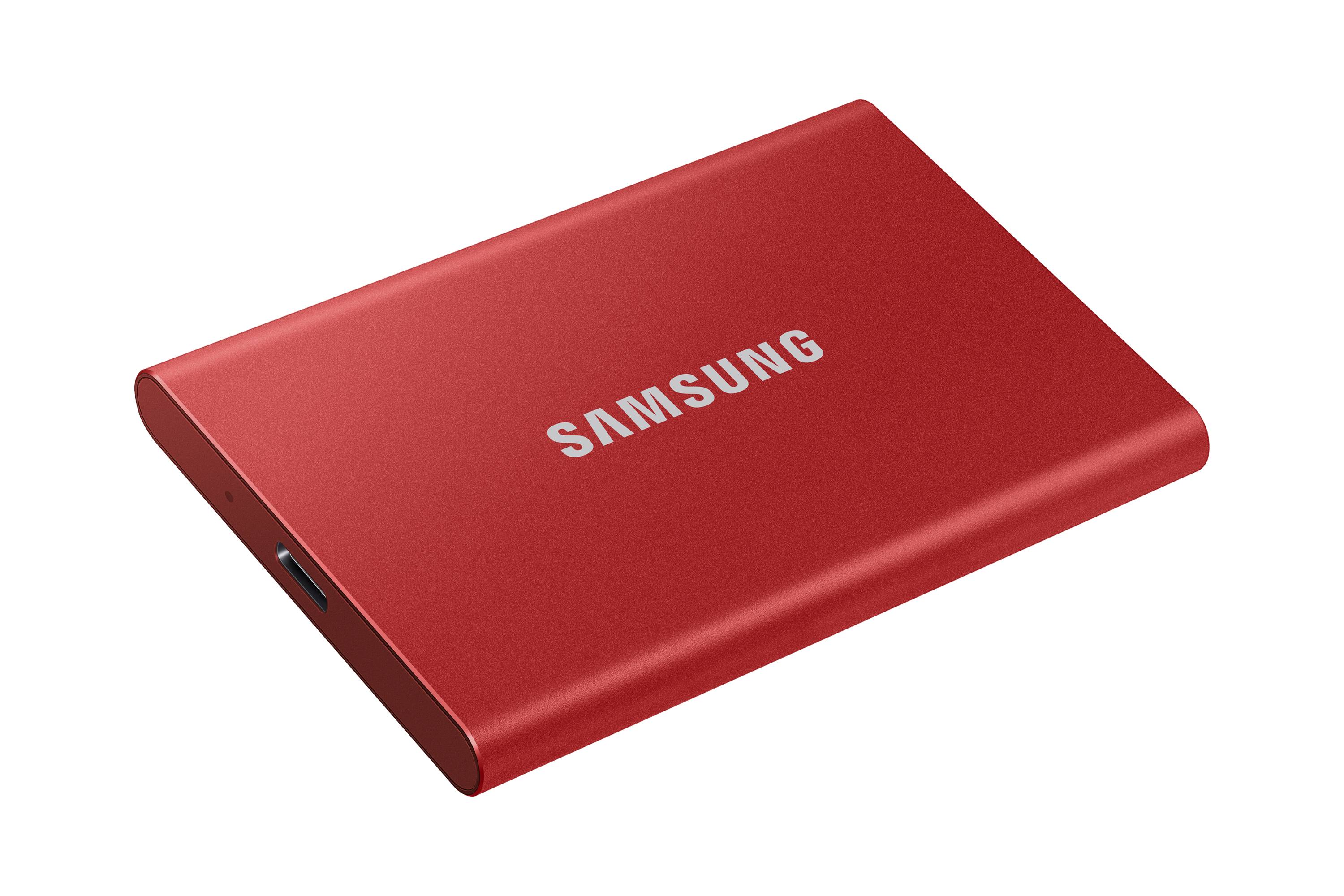 Rca Informatique - image du produit : SSD PORTABLE T7 500GB USB 3.2 METALLIC RED