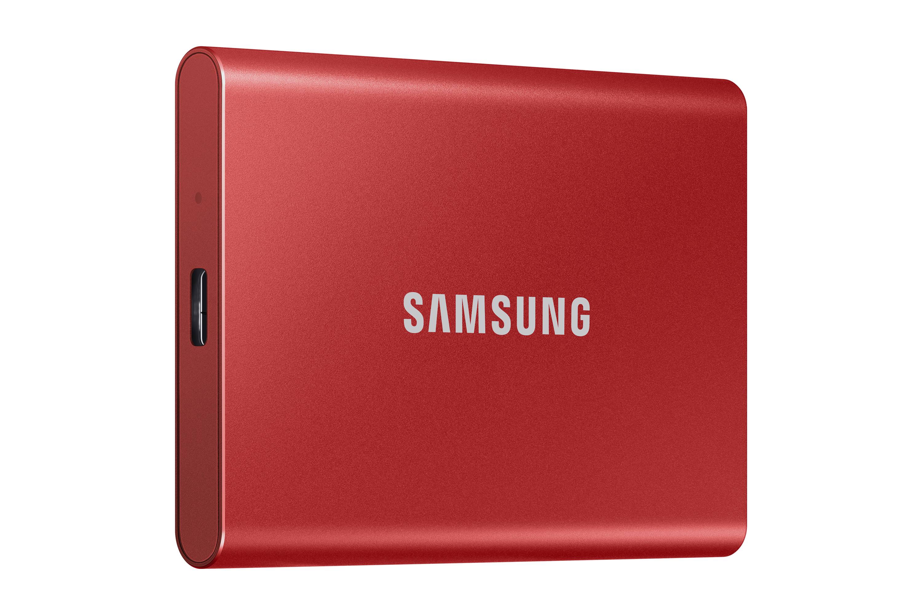 Rca Informatique - image du produit : SSD PORTABLE T7 500GB USB 3.2 METALLIC RED