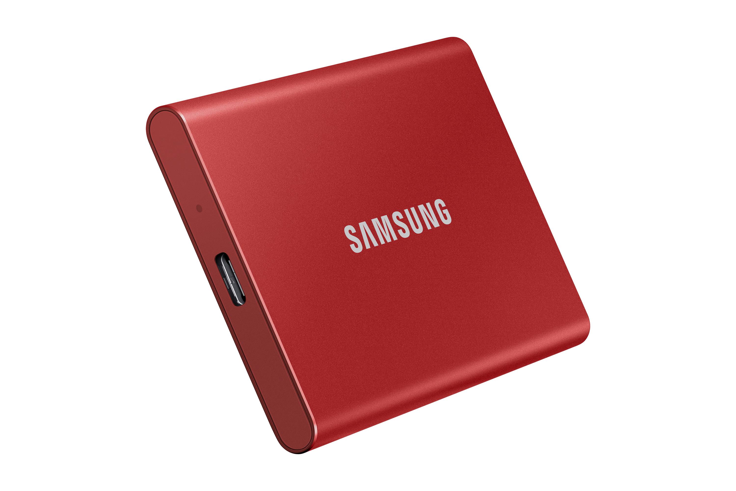 Rca Informatique - image du produit : SSD PORTABLE T7 500GB USB 3.2 METALLIC RED