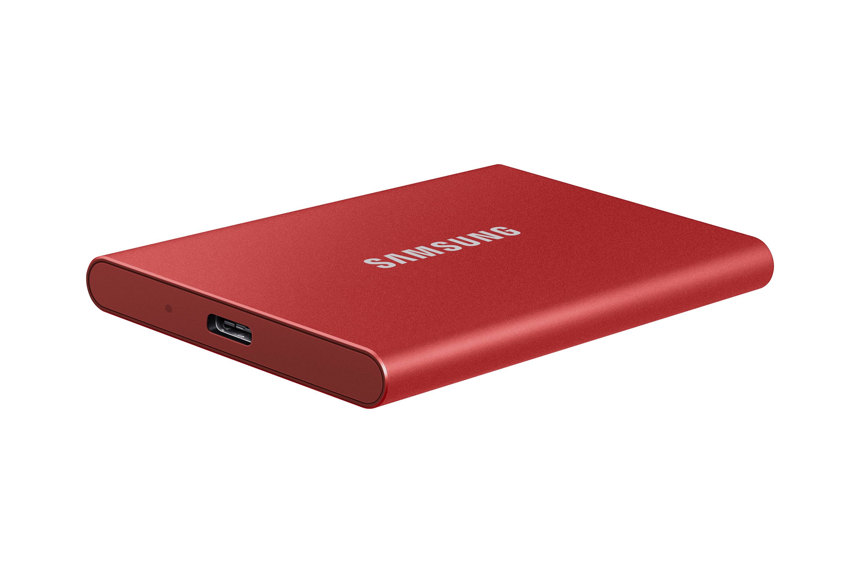 Rca Informatique - image du produit : SSD PORTABLE T7 500GB USB 3.2 METALLIC RED