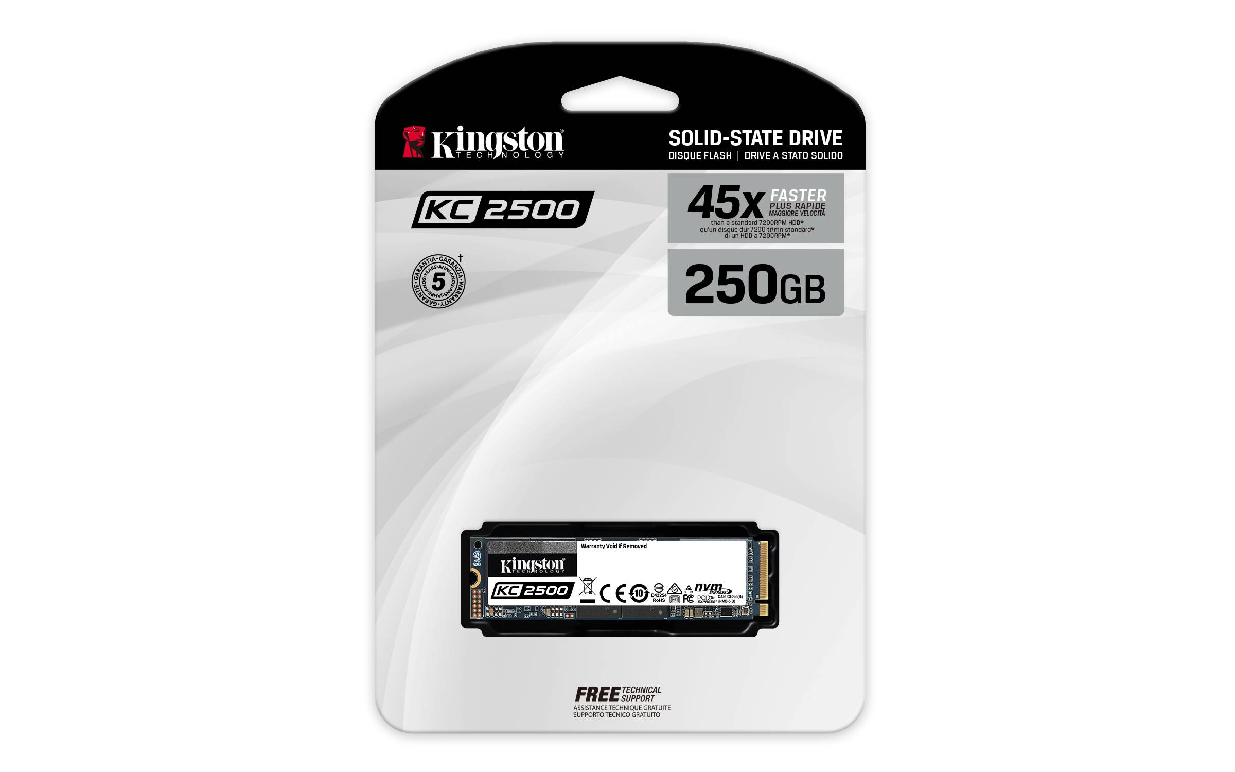 Rca Informatique - image du produit : 250G KC2500 M.2 2280 NVME SSD .