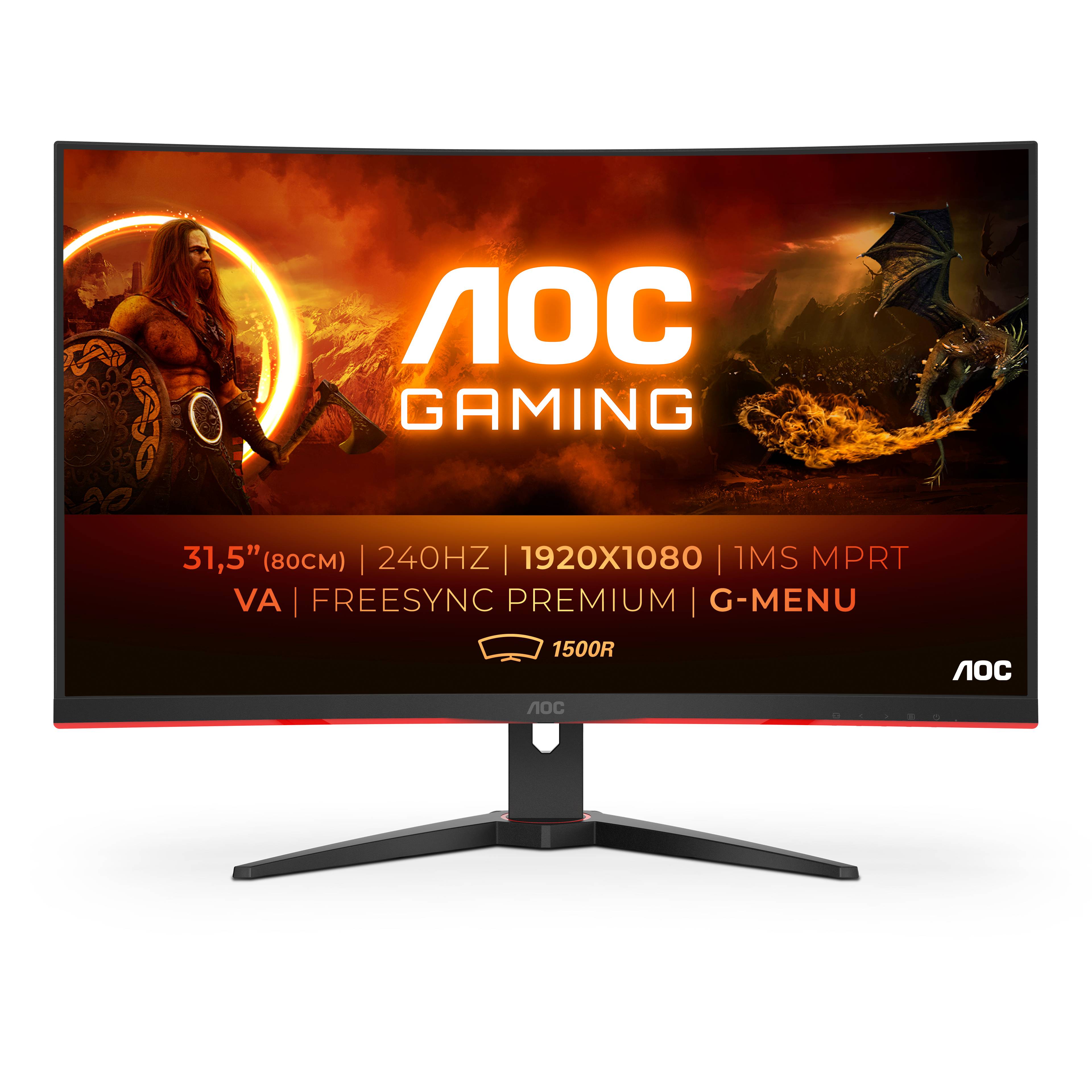 Rca Informatique - Image du produit : C32G2ZE/BK 31.5IN CURV VA FHD 240HZ 300CD/4MS/2HDMI/DP