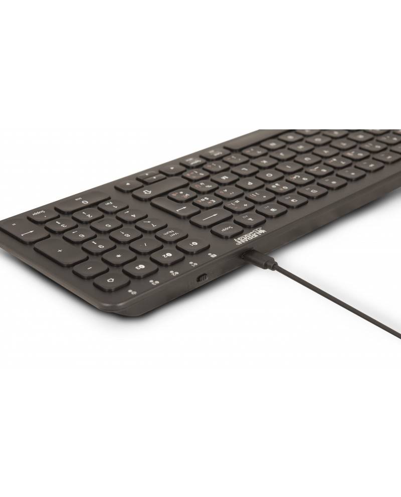 Rca Informatique - image du produit : COMPACT BLUETOOTH KEYBOARD WITH RECHARGEABLE BATTERY