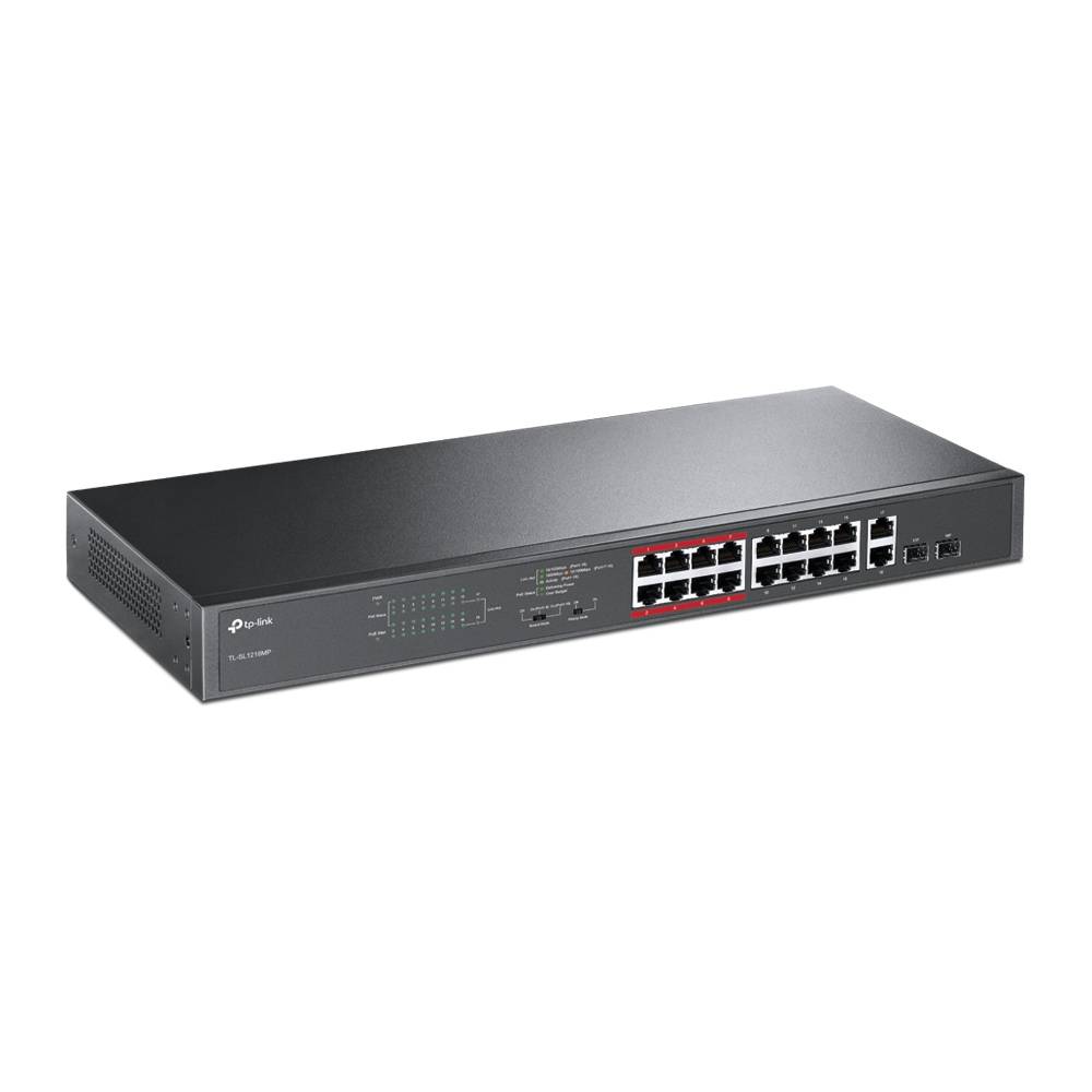 Rca Informatique - image du produit : 16 POE+ 10/100MBPS RJ45P 2GB RJ45 PORTS AND 2 COMBO GB