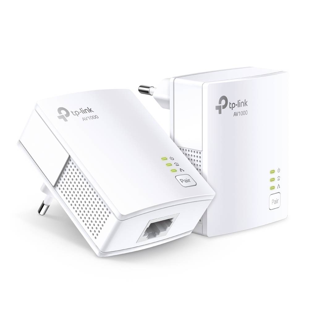 Rca Informatique - image du produit : AV1000 POWERLINE STARTER KIT BROADCOM GIGABIT PORT 1000MBPS