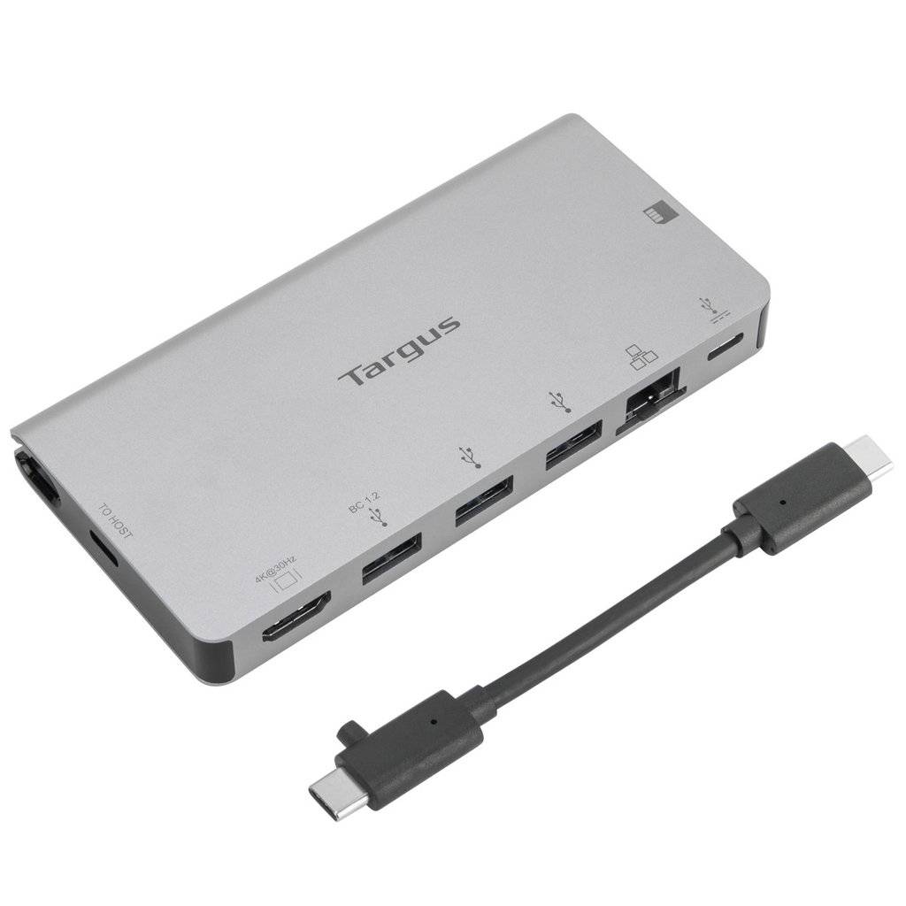 Rca Informatique - image du produit : USB-C SINGLE VIDEO 4K HDMI DOCK CARD READER AND REMOVABLE CABLE