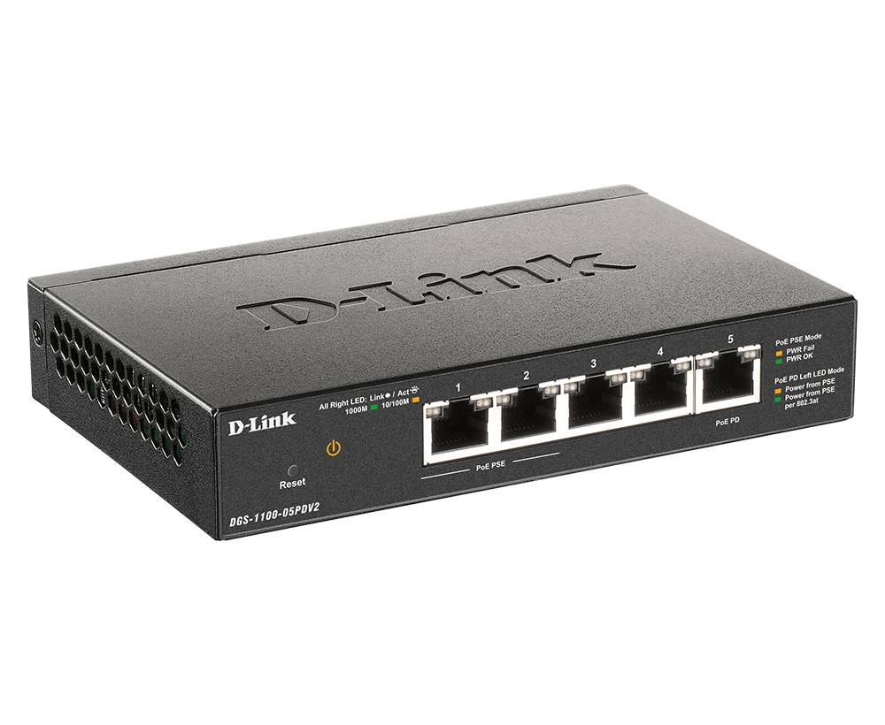 Rca Informatique - image du produit : 5-PORT GIGABIT POE SMART SWITCH POE-POWERED