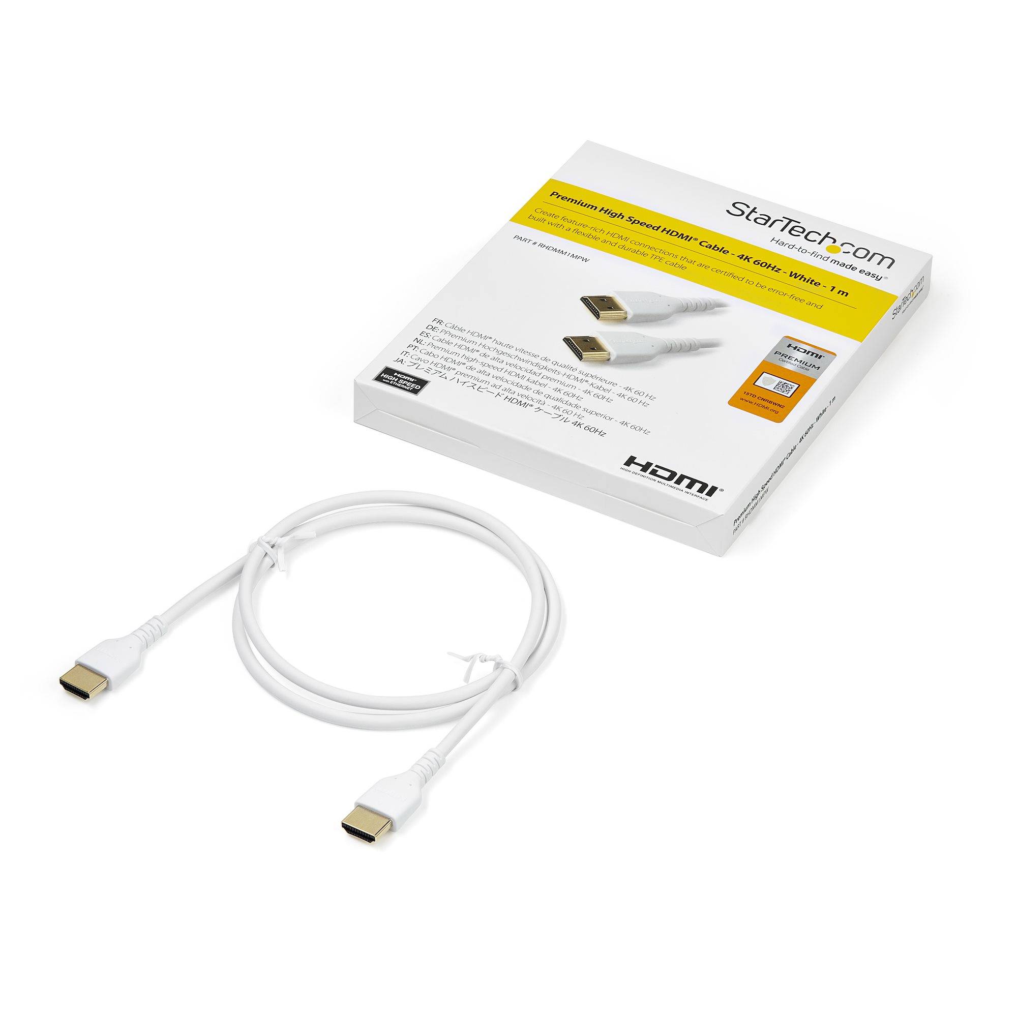 Rca Informatique - image du produit : 1M PREMIUM HIGH SPEED HDMI CABLE WITH ETHERNET ARAMID FIBER