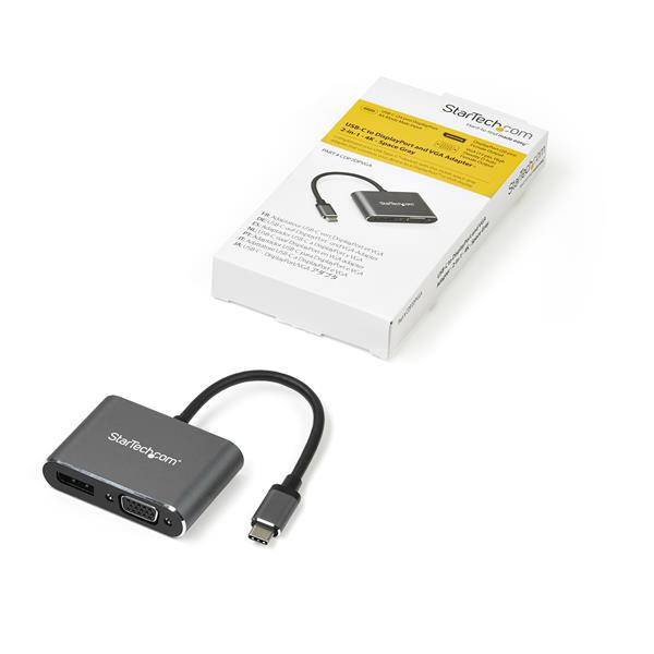 Rca Informatique - image du produit : USB C MULTIPORT VIDEO ADAPTER VGA OR DISPLAYPORT HDR 4K 60