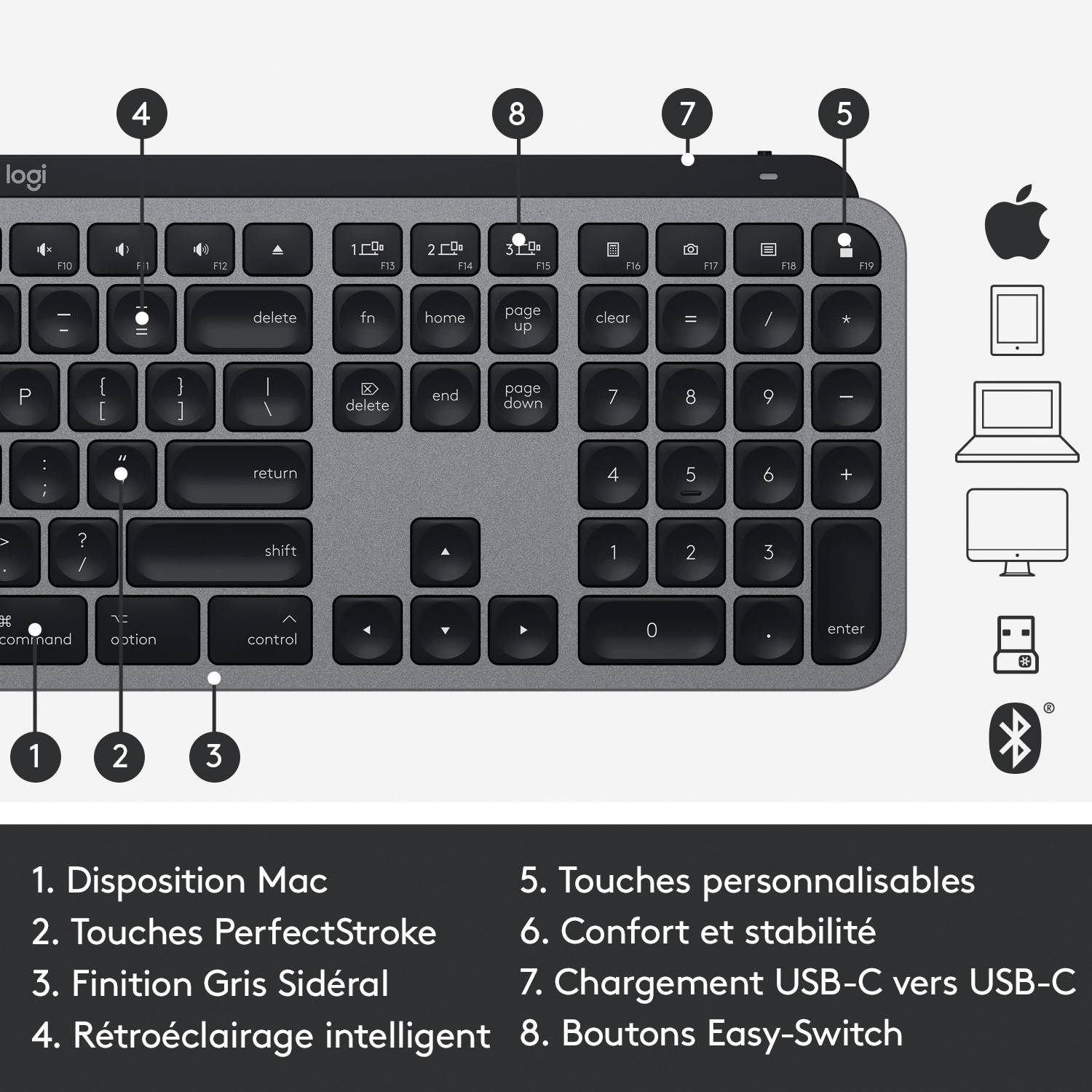 Rca Informatique - image du produit : MXKEYSMAC ADVA.WRLS ILLUMI.KEYB SPACE GREY FRA EMEA