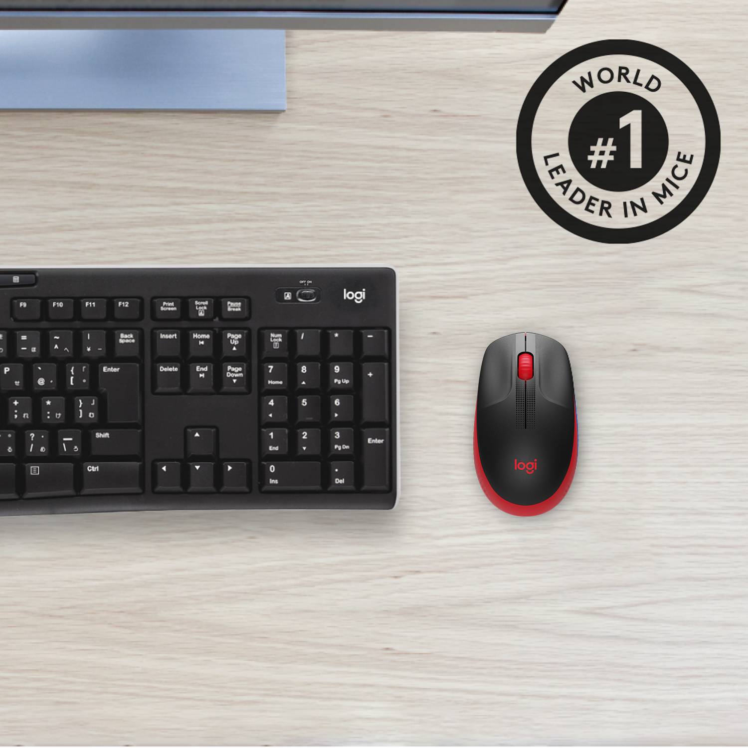 Rca Informatique - image du produit : M190 FULL-SIZE WIRELESS MOUSE RED EMEA