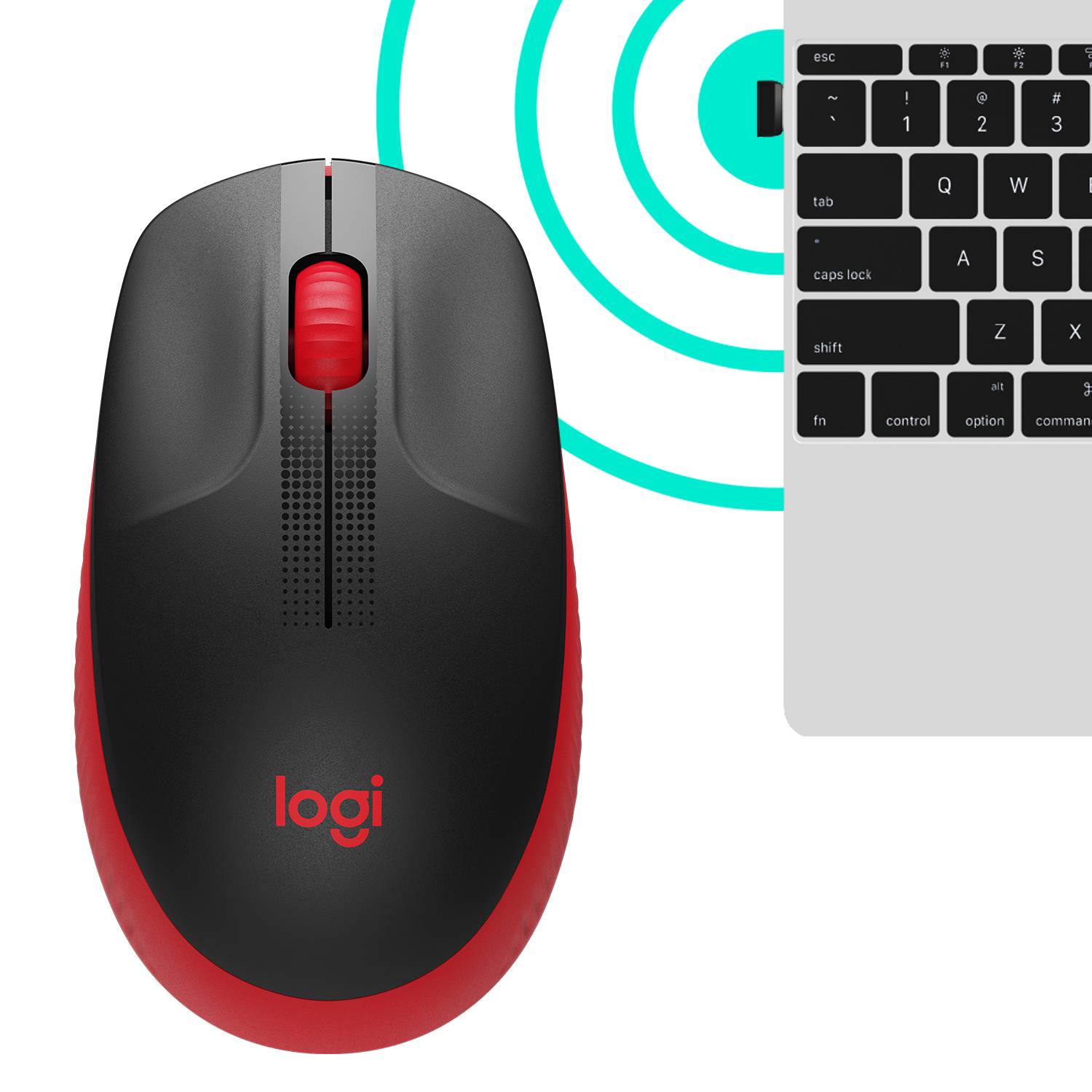 Rca Informatique - image du produit : M190 FULL-SIZE WIRELESS MOUSE RED EMEA