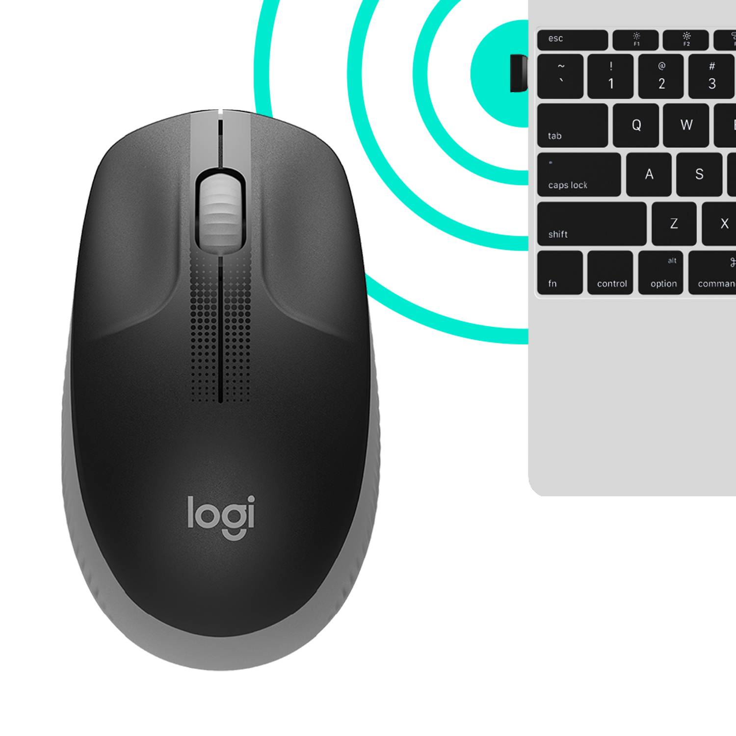 Rca Informatique - image du produit : M190 FULL-SIZE WIRELESS MOUSE MID GREY EMEA