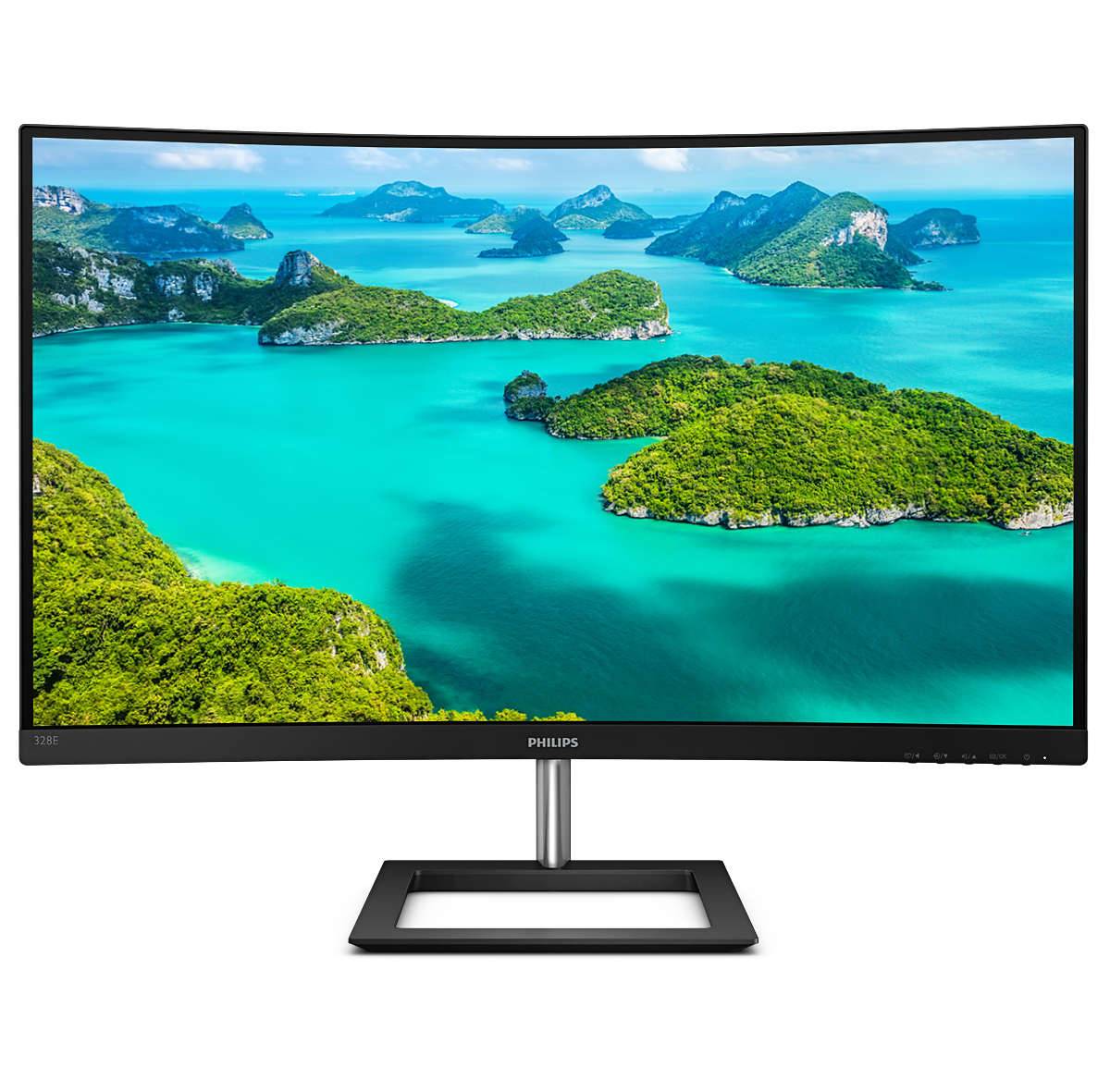 Rca Informatique - image du produit : 328E1CA/00 31.5IN CURV VA 4K UHD 250CD/4MS/2HDMI/DP