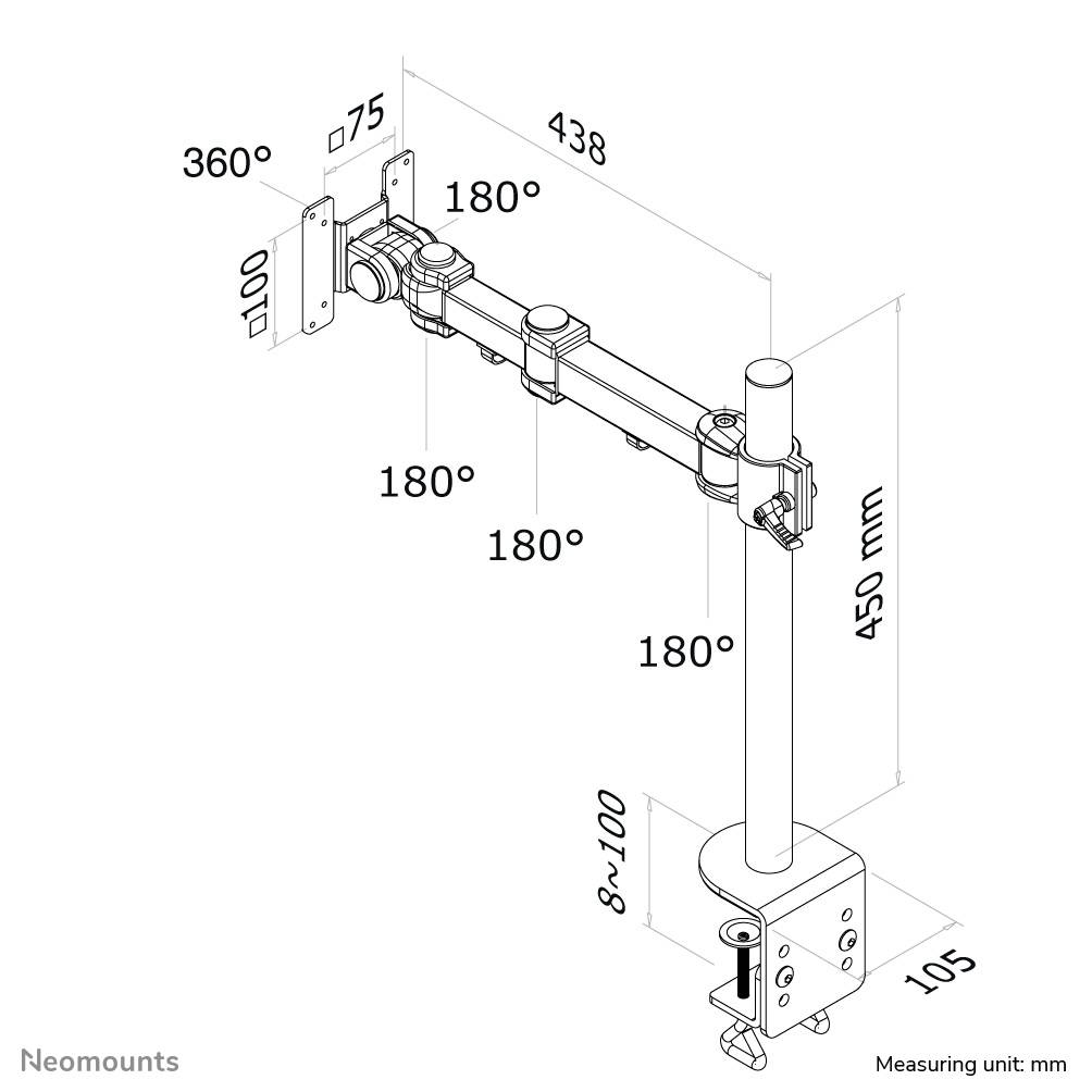 Rca Informatique - image du produit : SUPPORT BUREAU LCD/LED/TFT JUSQU 26IN 3PTS DE FLEXION