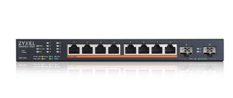 Rca Informatique - Image du produit : XMG1915-10EP 8-PORT 2.5GBE 2 SFP+ 8 X POE++ 130W SMART SWITCH