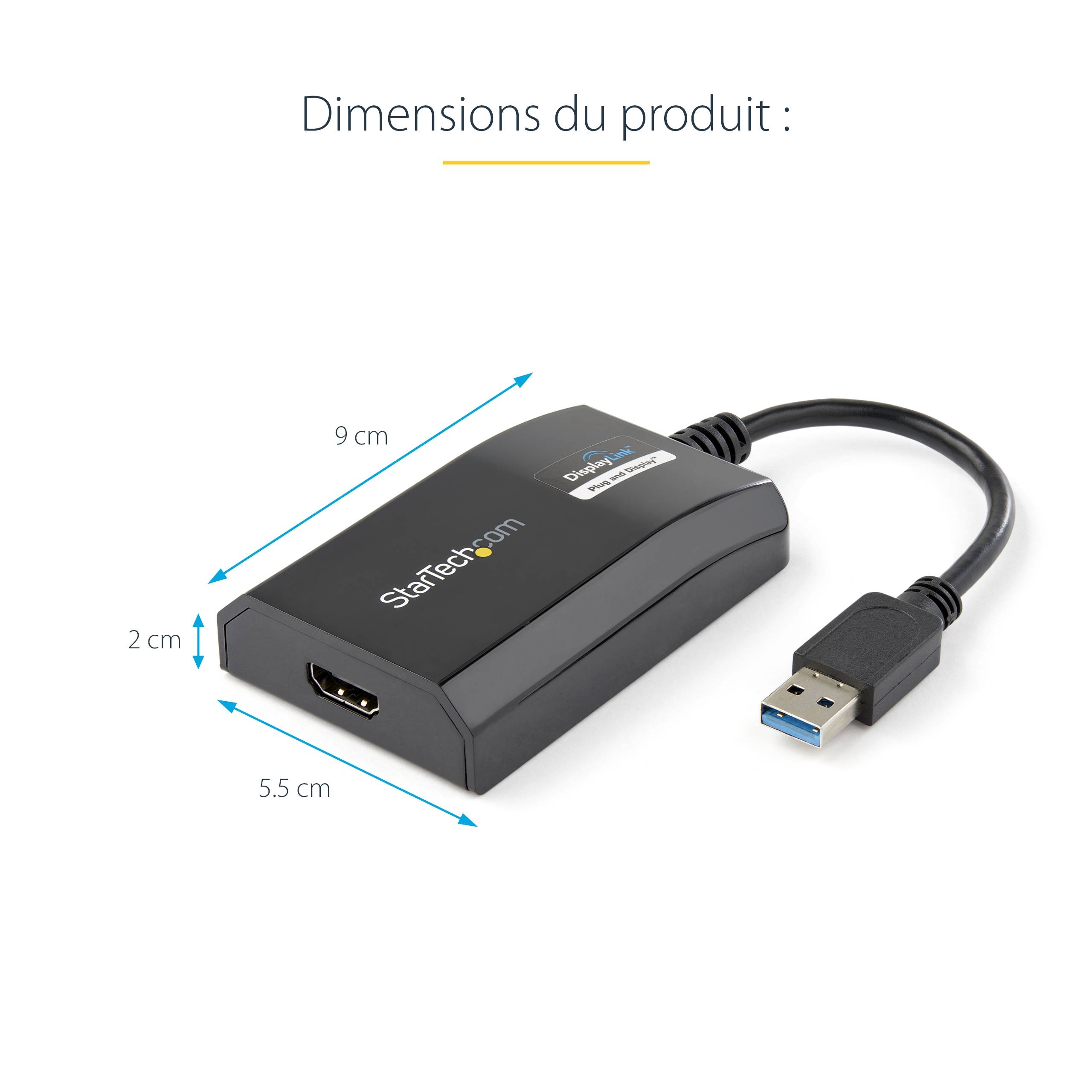 Rca Informatique - image du produit : ADAPTATEUR USB 3.0 VERS HDMI POUR MAC/PC - HD 1080P  M/F