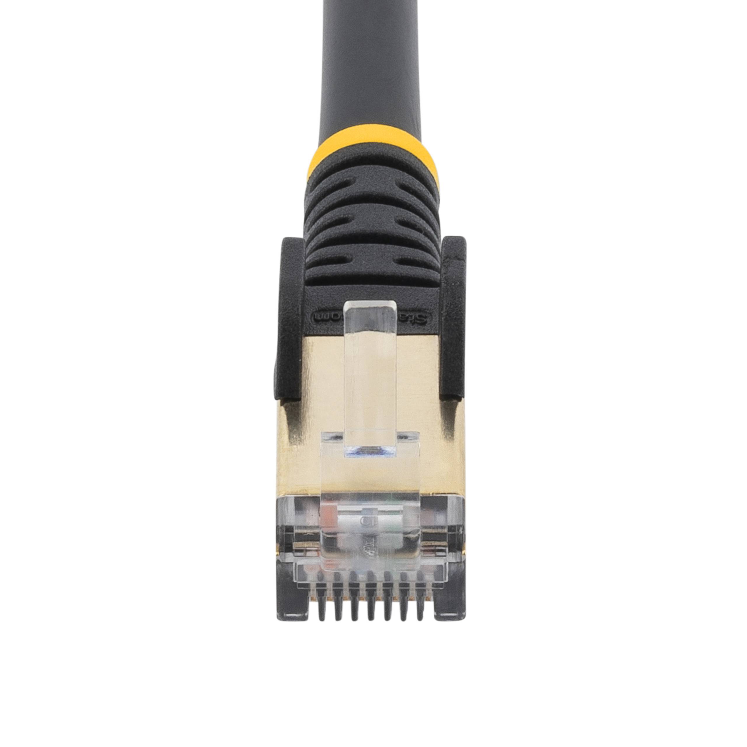 Rca Informatique - image du produit : 2M CAT6A PATCH CABLE - BLACK CAT 6A NETWORK CABLE - STP