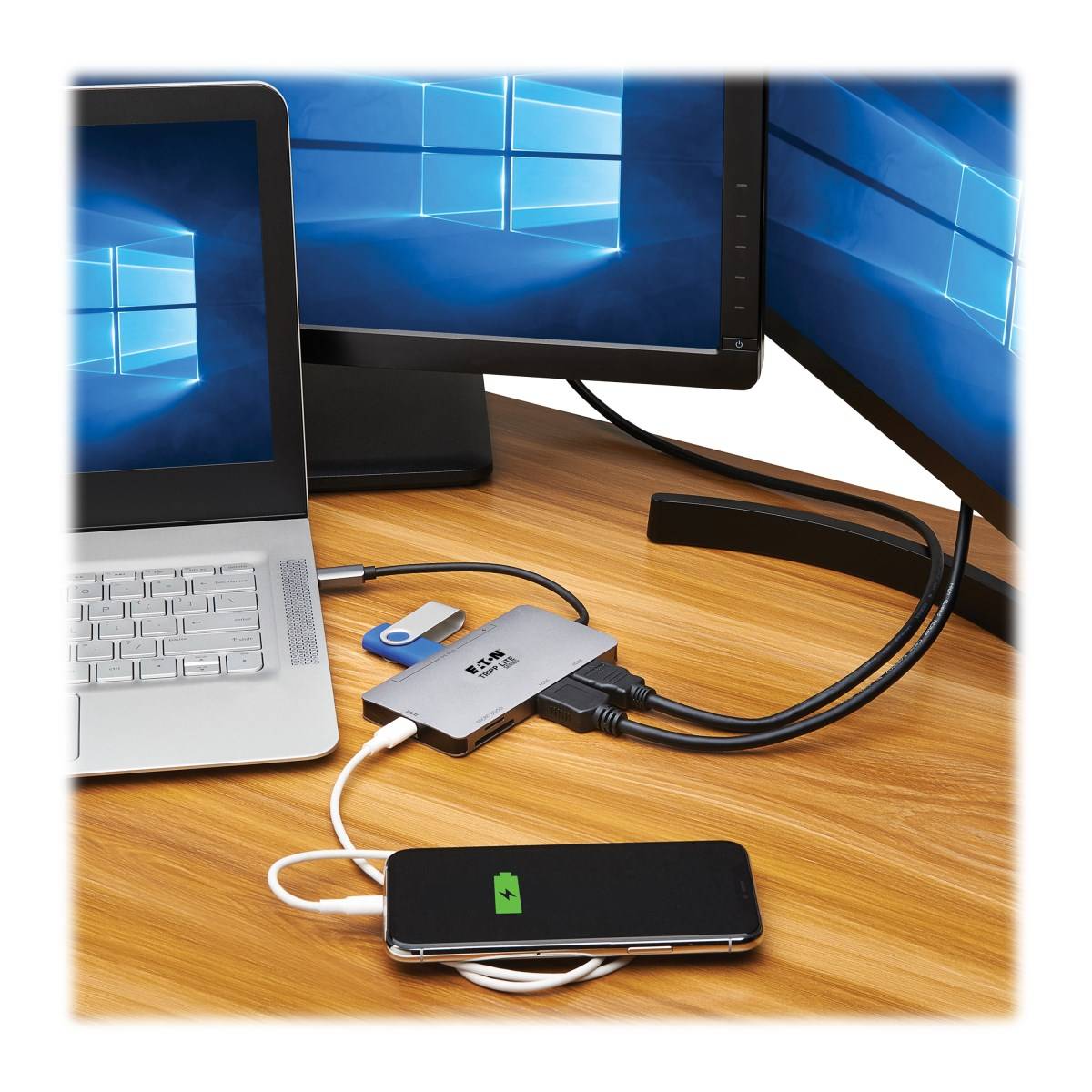 Rca Informatique - image du produit : USB-C DOCK DUAL DSPLY 4K 60 HZ HDMI USB-A HUB MEM CRD 100W PD C