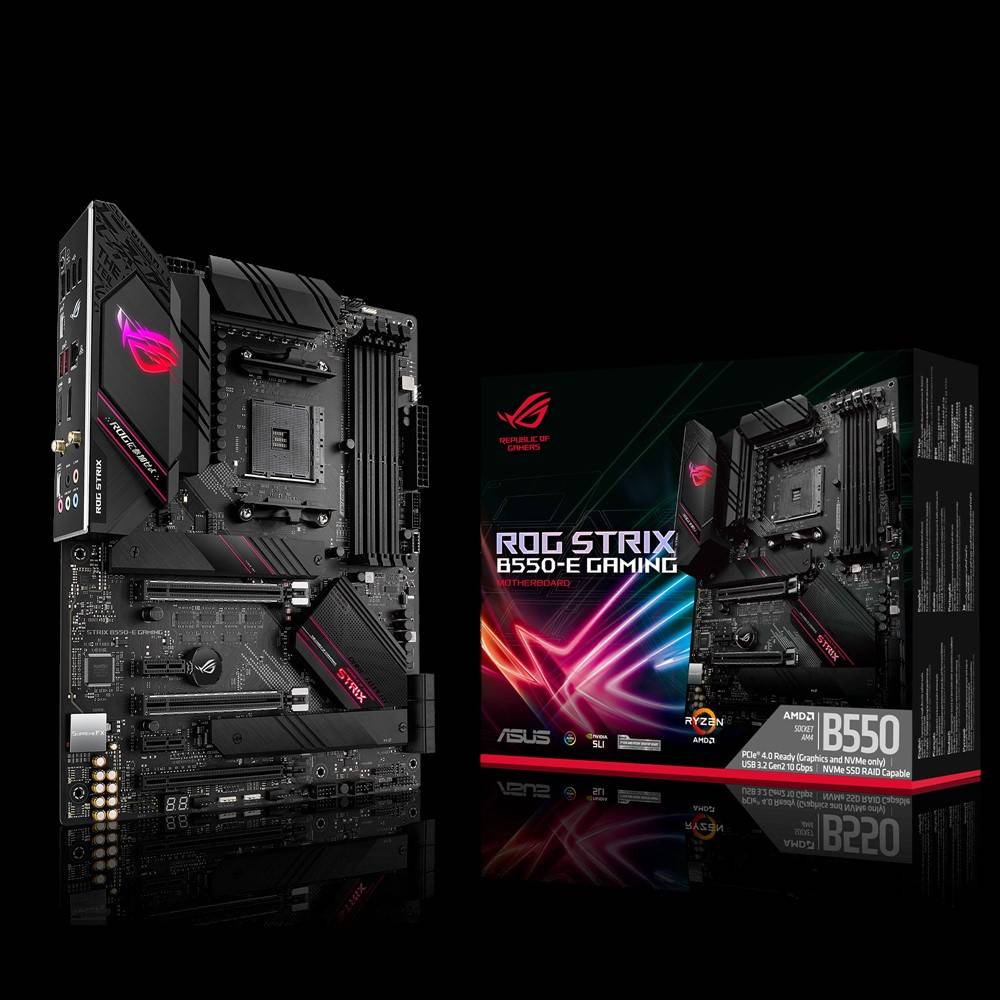 Rca Informatique - image du produit : ROG STRIX B550-E GAMING ATX +2GLN+U3.2+M2 SATA6+4XDDR4